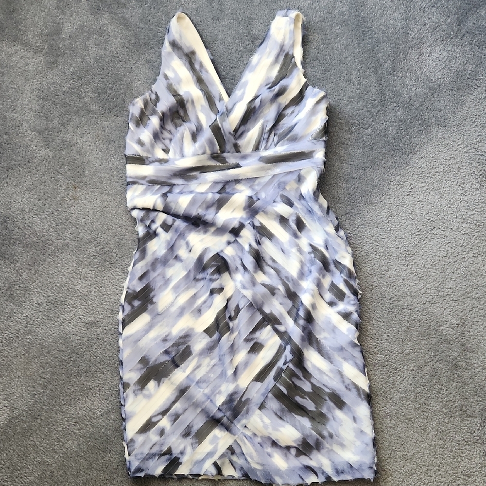 Elegant Gray and White Women's Cocktail Dress